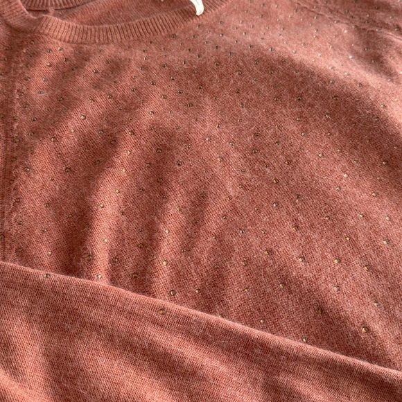 Angora Longline Crewneck Fuzzy Sweater with Rhinestones Size US 10 - Picture 13 of 14